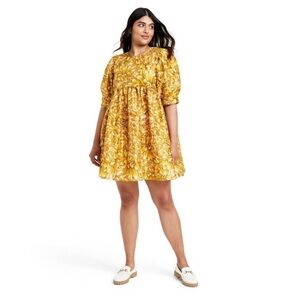 EUC Kika Vargas x Target Mum Floral Puff Sleeve Mini Dress with Pockets
Gold 1X
